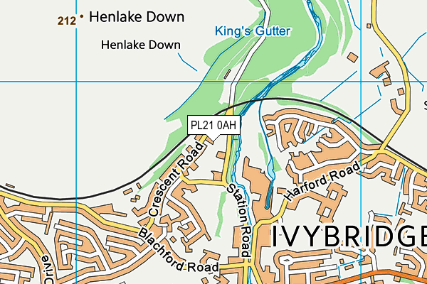 PL21 0AH map - OS VectorMap District (Ordnance Survey)