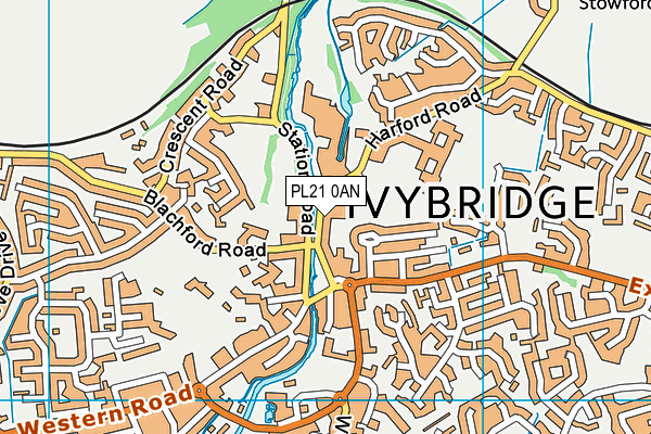 PL21 0AN map - OS VectorMap District (Ordnance Survey)