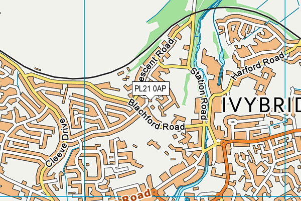 PL21 0AP map - OS VectorMap District (Ordnance Survey)