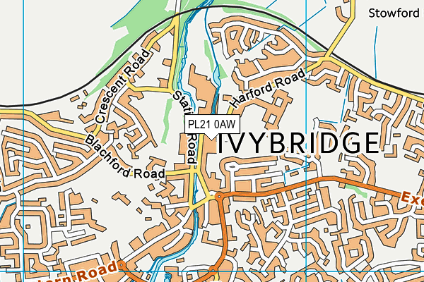 PL21 0AW map - OS VectorMap District (Ordnance Survey)