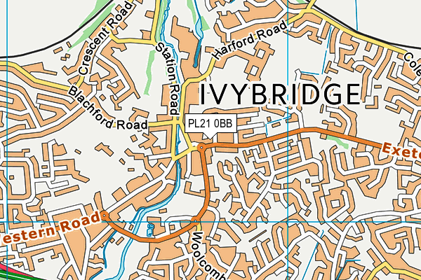 PL21 0BB map - OS VectorMap District (Ordnance Survey)