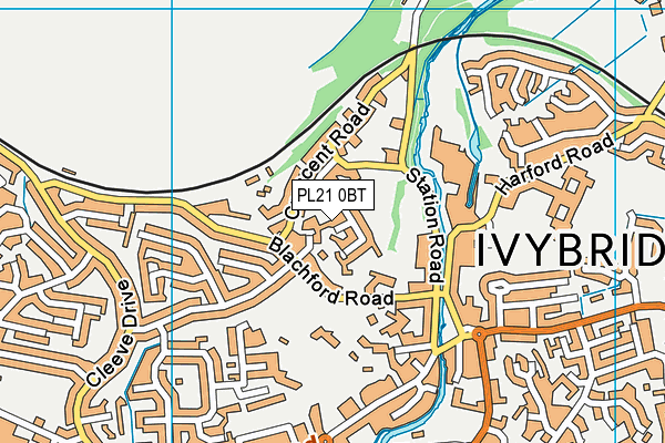 PL21 0BT map - OS VectorMap District (Ordnance Survey)