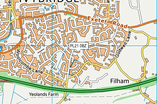 PL21 0BZ map - OS VectorMap District (Ordnance Survey)