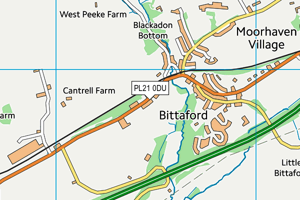 PL21 0DU map - OS VectorMap District (Ordnance Survey)