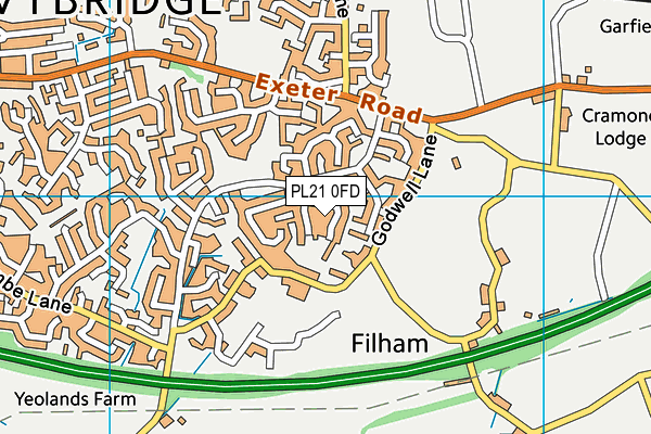 PL21 0FD map - OS VectorMap District (Ordnance Survey)