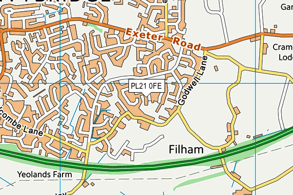 PL21 0FE map - OS VectorMap District (Ordnance Survey)