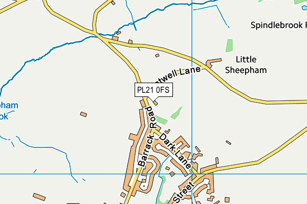 Modbury Recreation Ground map (PL21 0FS) - OS VectorMap District (Ordnance Survey)