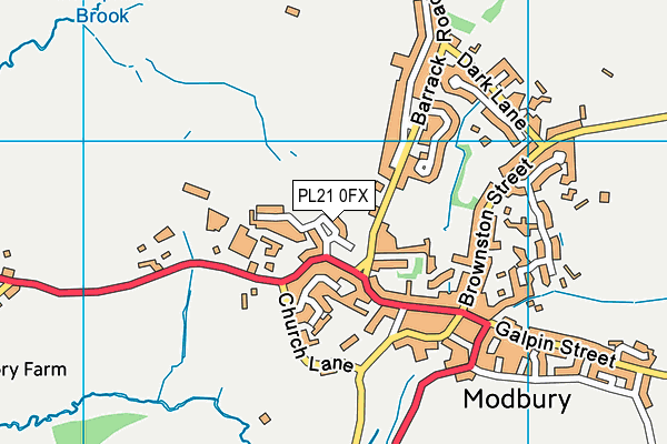 PL21 0FX map - OS VectorMap District (Ordnance Survey)