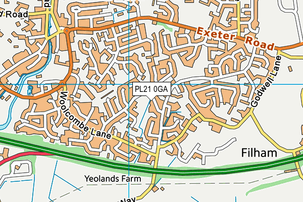 PL21 0GA map - OS VectorMap District (Ordnance Survey)