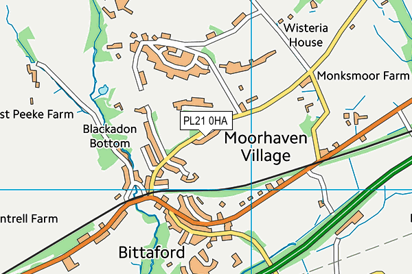 PL21 0HA map - OS VectorMap District (Ordnance Survey)