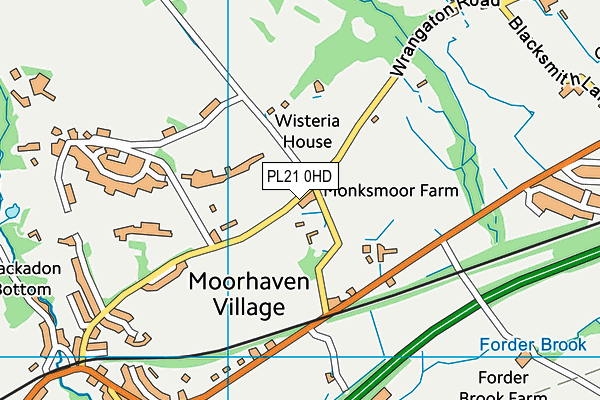 PL21 0HD map - OS VectorMap District (Ordnance Survey)
