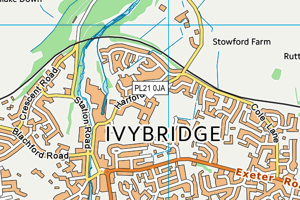 Ivybridge Community College map (PL21 0JA) - OS VectorMap District (Ordnance Survey)
