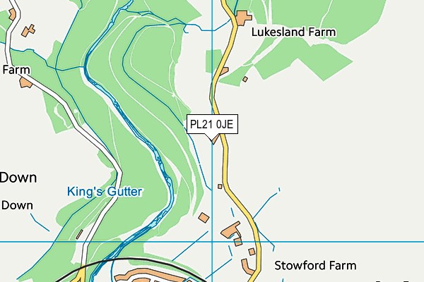 PL21 0JE map - OS VectorMap District (Ordnance Survey)