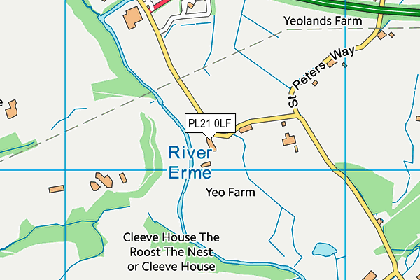 PL21 0LF map - OS VectorMap District (Ordnance Survey)