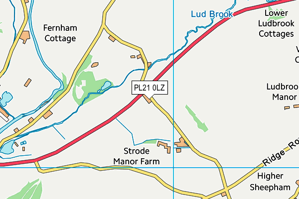 PL21 0LZ map - OS VectorMap District (Ordnance Survey)