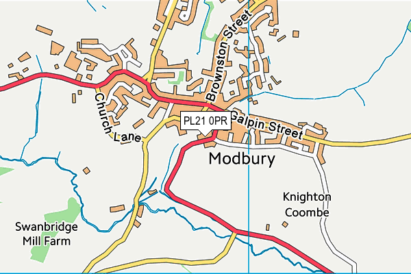 PL21 0PR map - OS VectorMap District (Ordnance Survey)