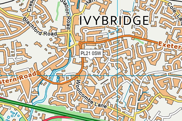 PL21 0SW map - OS VectorMap District (Ordnance Survey)