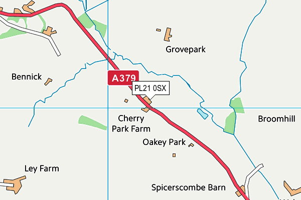 PL21 0SX map - OS VectorMap District (Ordnance Survey)