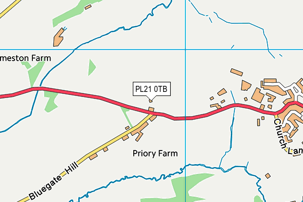 PL21 0TB map - OS VectorMap District (Ordnance Survey)