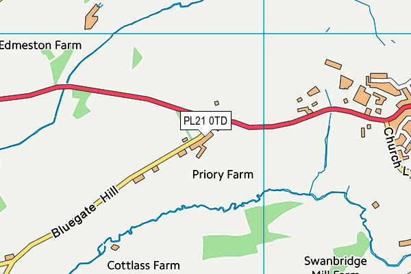 PL21 0TD map - OS VectorMap District (Ordnance Survey)