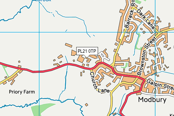 PL21 0TP map - OS VectorMap District (Ordnance Survey)