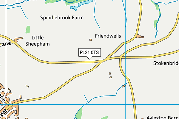 PL21 0TS map - OS VectorMap District (Ordnance Survey)