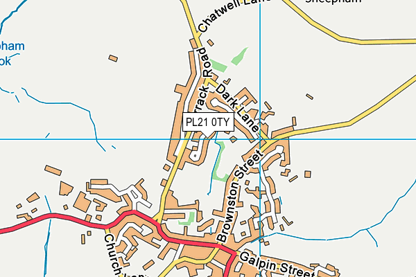 PL21 0TY map - OS VectorMap District (Ordnance Survey)