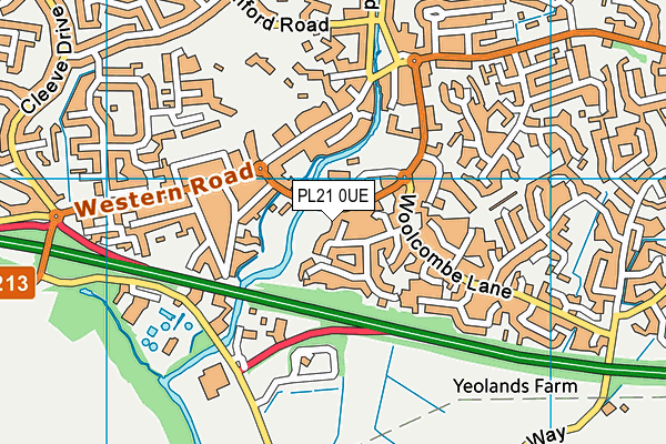 PL21 0UE map - OS VectorMap District (Ordnance Survey)