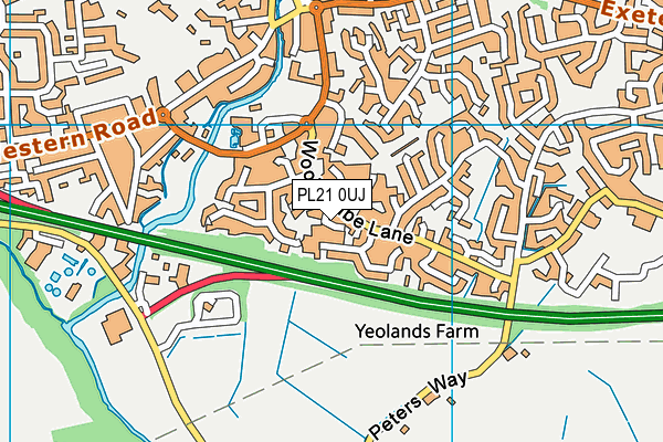 PL21 0UJ map - OS VectorMap District (Ordnance Survey)