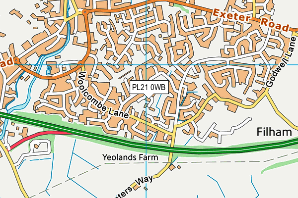 PL21 0WB map - OS VectorMap District (Ordnance Survey)