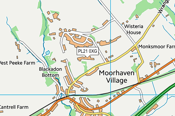 PL21 0XG map - OS VectorMap District (Ordnance Survey)