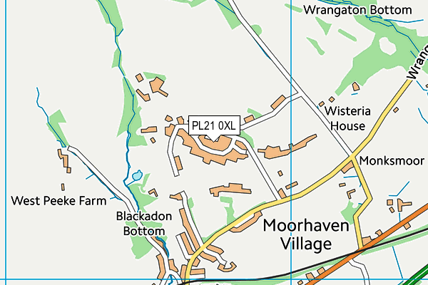 PL21 0XL map - OS VectorMap District (Ordnance Survey)