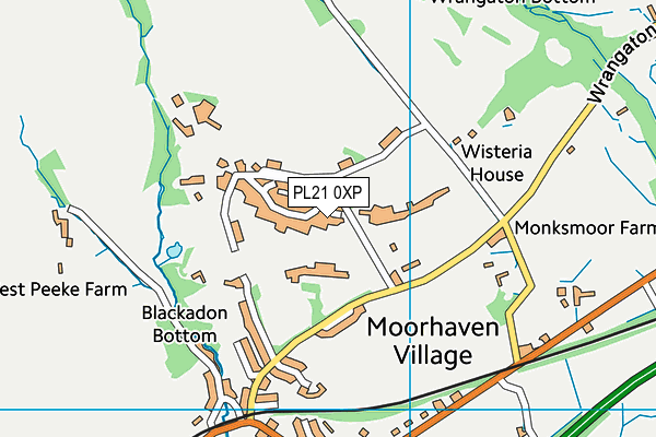 PL21 0XP map - OS VectorMap District (Ordnance Survey)