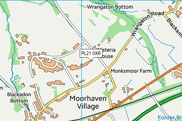 PL21 0XR map - OS VectorMap District (Ordnance Survey)