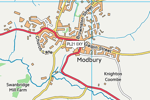 PL21 0XY map - OS VectorMap District (Ordnance Survey)