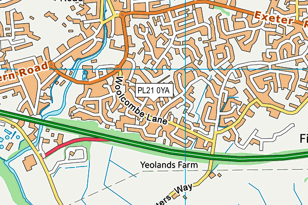 PL21 0YA map - OS VectorMap District (Ordnance Survey)