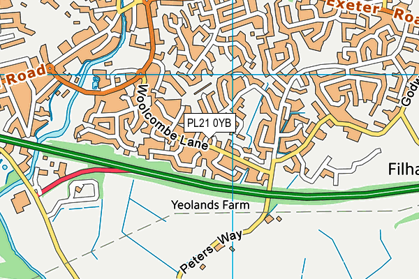 PL21 0YB map - OS VectorMap District (Ordnance Survey)