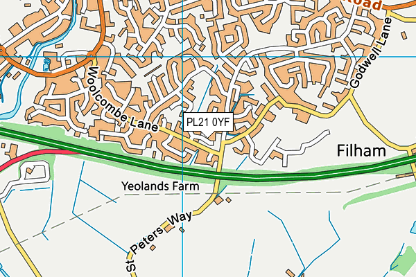 PL21 0YF map - OS VectorMap District (Ordnance Survey)