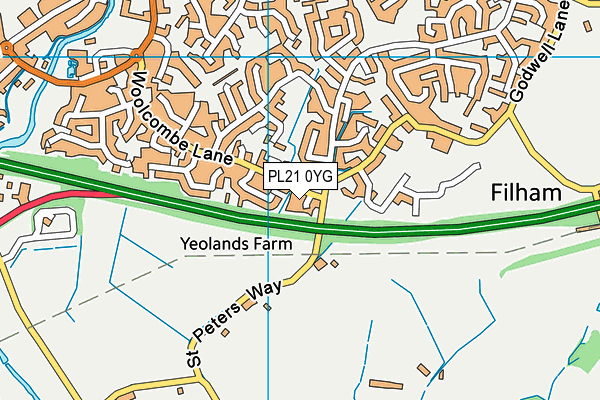 PL21 0YG map - OS VectorMap District (Ordnance Survey)