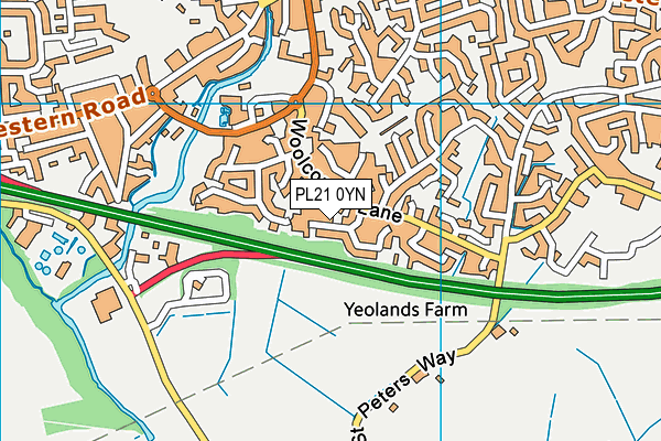 PL21 0YN map - OS VectorMap District (Ordnance Survey)