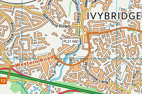 PL21 9AD map - OS VectorMap District (Ordnance Survey)