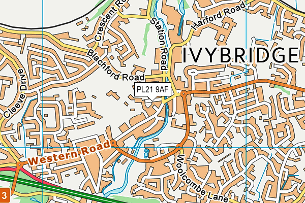 PL21 9AF map - OS VectorMap District (Ordnance Survey)