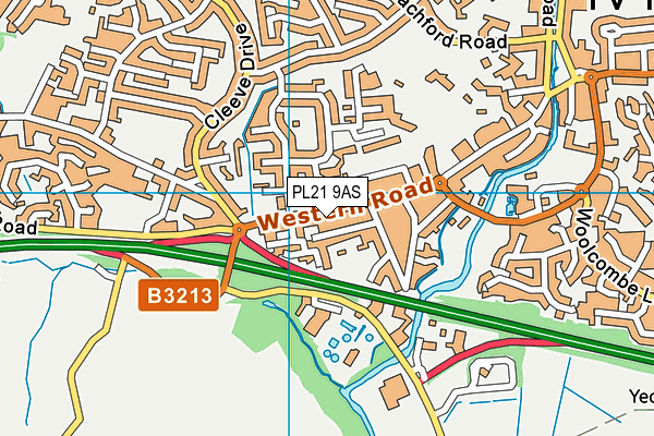 PL21 9AS map - OS VectorMap District (Ordnance Survey)