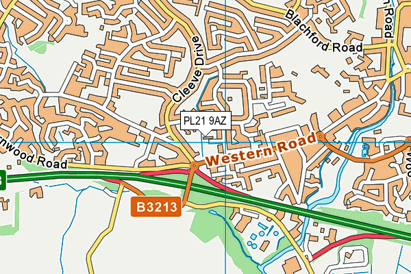 PL21 9AZ map - OS VectorMap District (Ordnance Survey)