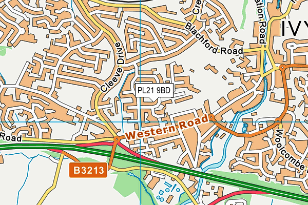 PL21 9BD map - OS VectorMap District (Ordnance Survey)