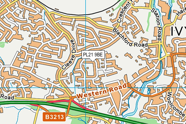 PL21 9BE map - OS VectorMap District (Ordnance Survey)