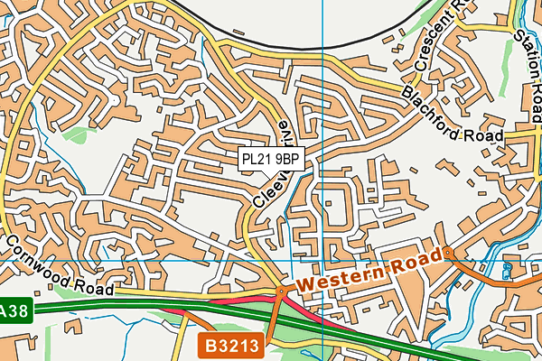 PL21 9BP map - OS VectorMap District (Ordnance Survey)