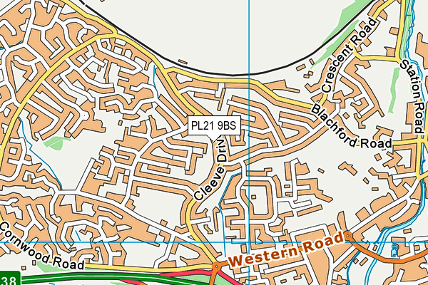 PL21 9BS map - OS VectorMap District (Ordnance Survey)
