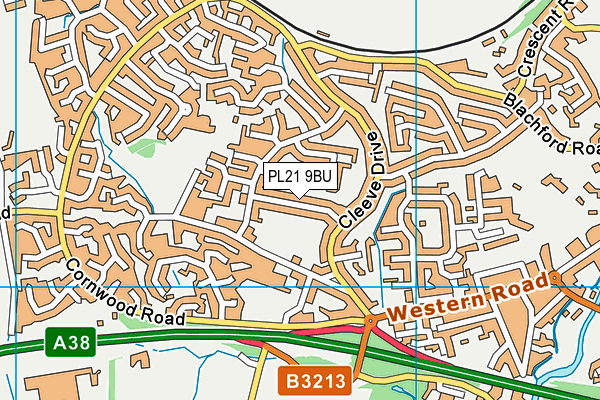 PL21 9BU map - OS VectorMap District (Ordnance Survey)