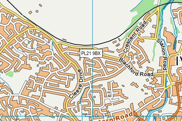 PL21 9BX map - OS VectorMap District (Ordnance Survey)